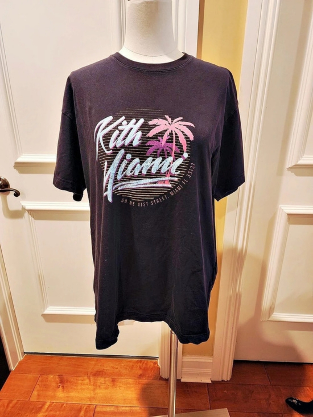 KITH Miami Beach Palm Tree Vintage Tee Black